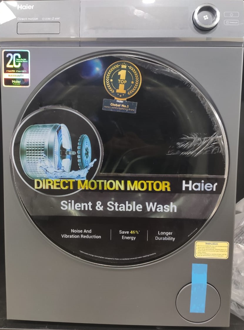 HW105-BD14376PGU1 : HAIER FRONT LOAD 10.5 KG WASHING MACHINE 